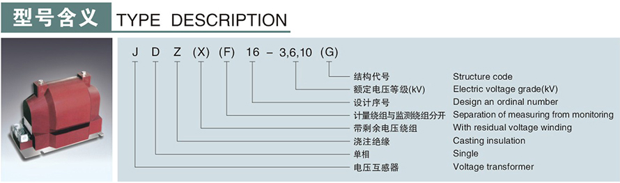 JDZ(X)(F)16-3,6,10(G)型電壓互感器型號說明